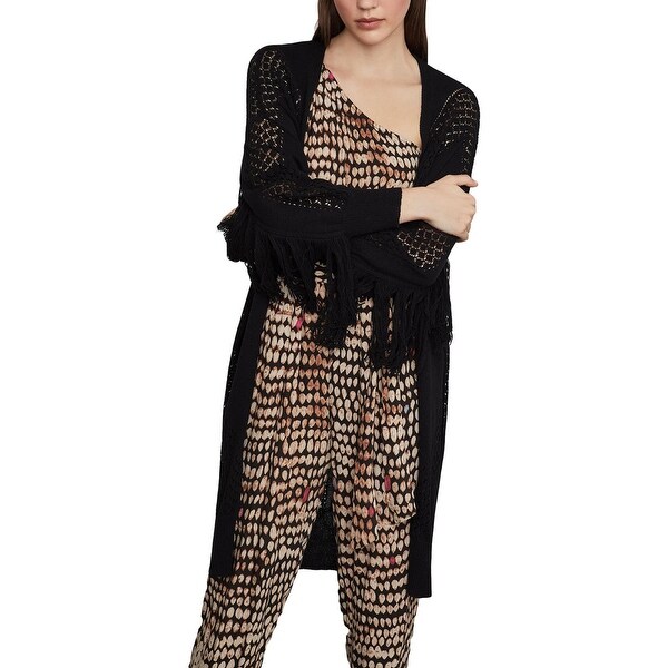 black pointelle cardigan