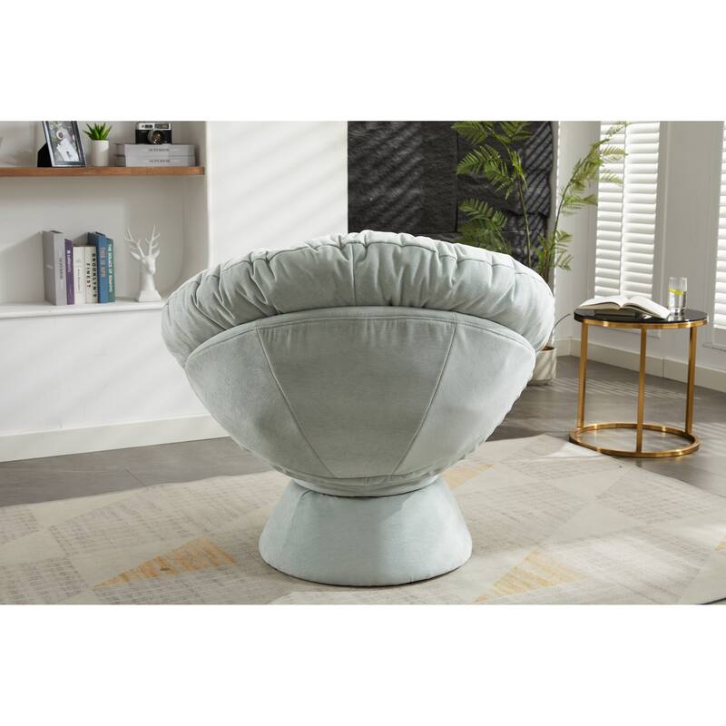 Chenille Swivel Barrel Chair for Living Room