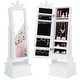 preview thumbnail 6 of 5, Kid Freestanding Jewelry Armoire Mirror Storage Drawer Pink/White White