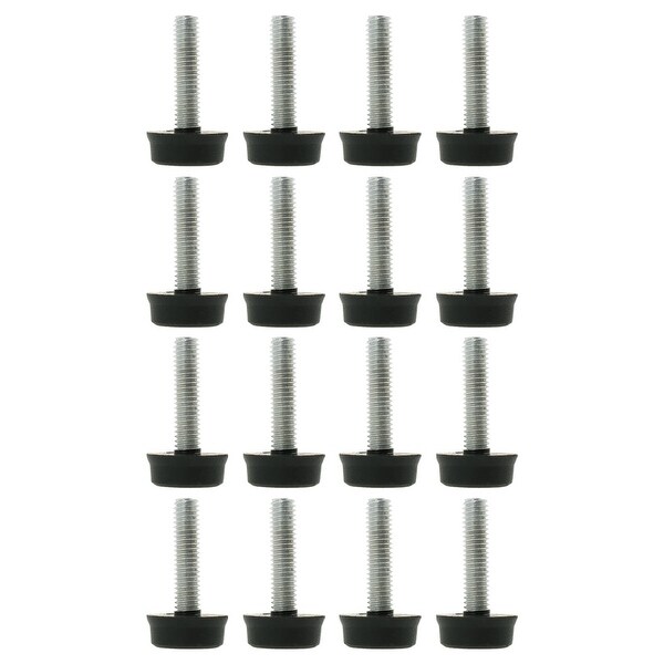 M6 x 24 x 18mm Furniture Glide Leveling Feet Adjustable Leveler Floor Protector for Table Desk Leg 16pcs