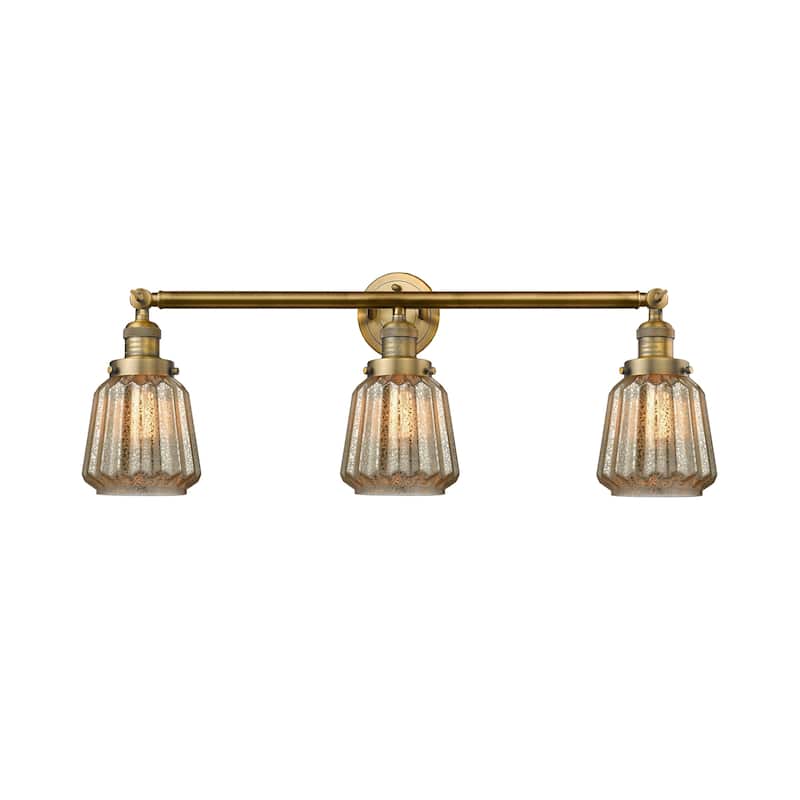 Innovations Lighting Chatham 3 Light 30" Wide Bathroom Vanity Light - Brushed Brass / Mercury