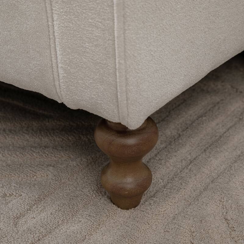 65.7"W Tufted Upholstered Storage Bench With Double Lids,Rubberwood Legs