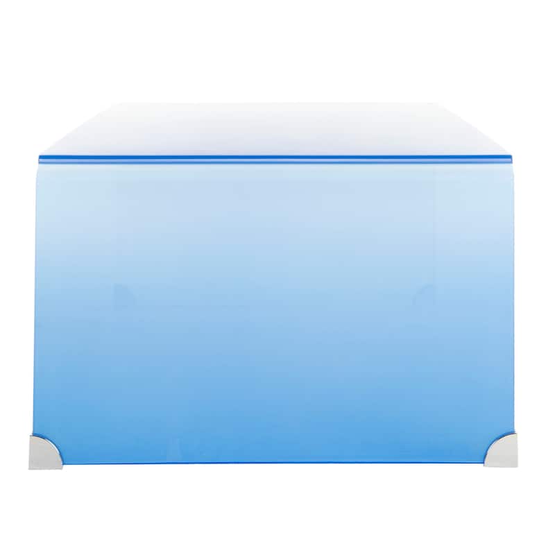 SAFAVIEH Alzina Ombre Glass Coffee Table-Clear / Blue - 47.2" x 25.6" x 16.5" - 47Wx26Dx17H