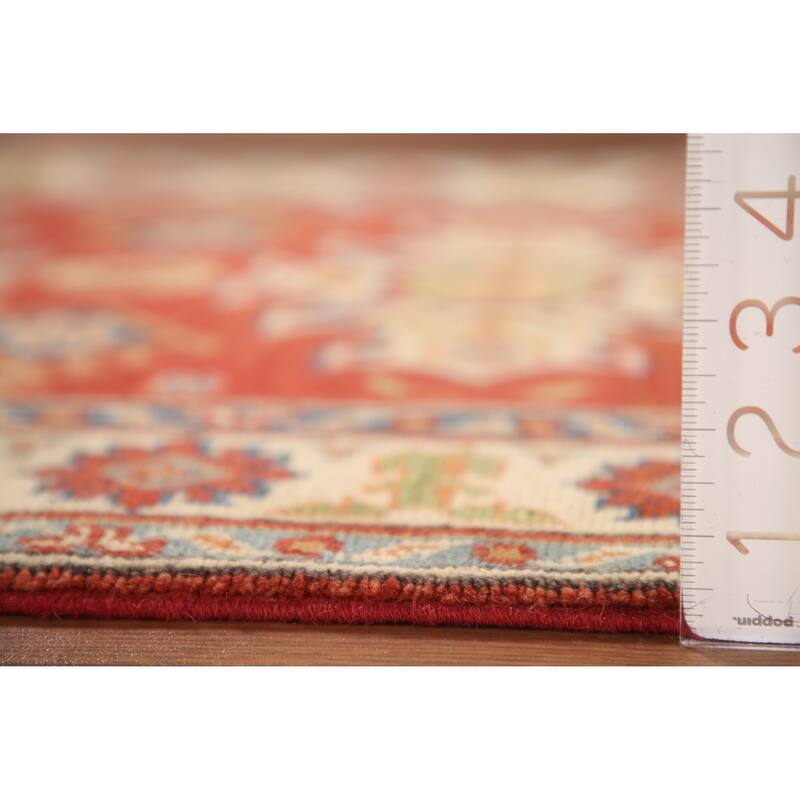 Geometric Kazak Oriental Accent Rug Handmade Traditional Wool Carpet - 2'7" x 4'0"