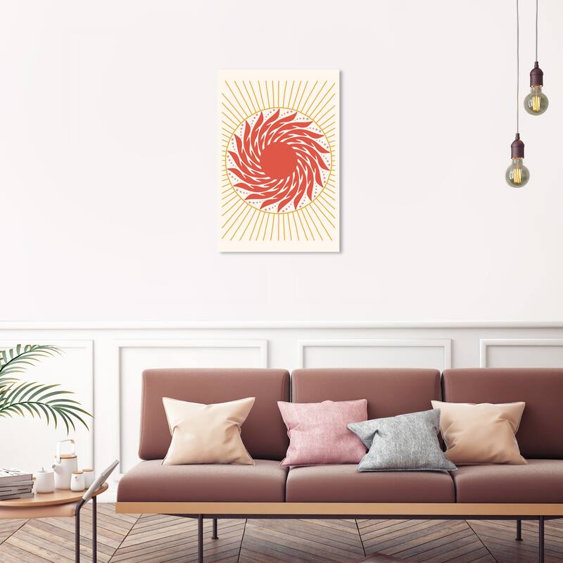 Wynwood Studio Canvas Astronomy and Space Sun Rotation Orange and Dark Orange Bohemian & Eclectic Wall Art Canvas Print - 20 x 30