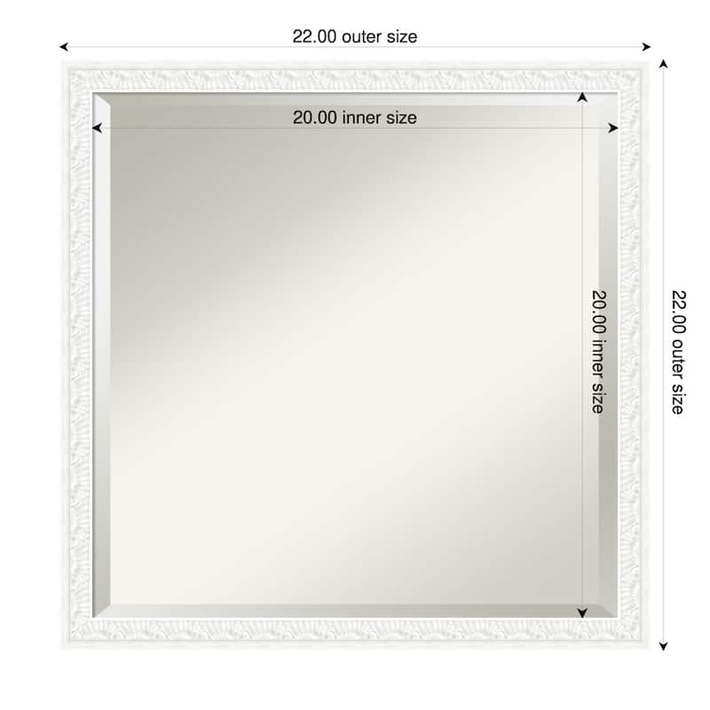 Bethany Beveled Wood Framed Wall Mirror - 22 x 22 in - Bethany White