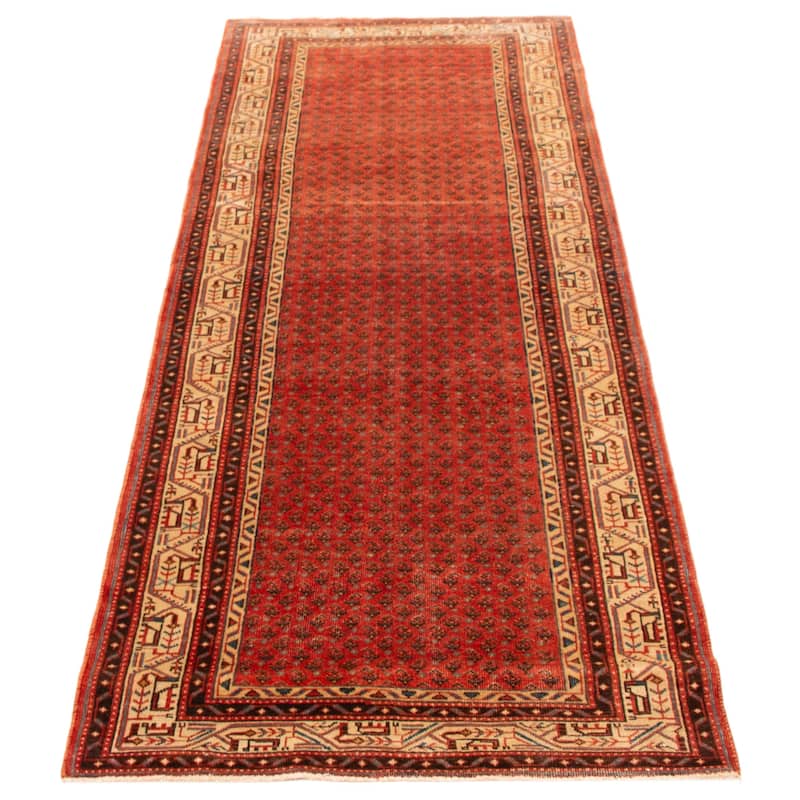 ECARPETGALLERY Hand-knotted Andelz Red Wool Rug - 3'7 x 10'8