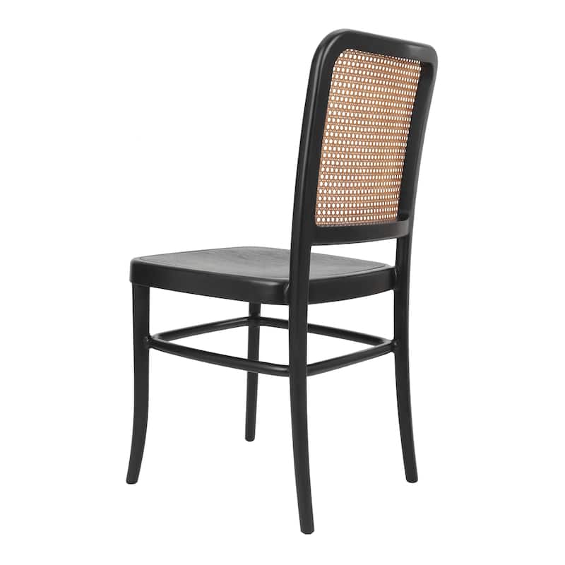 NPD Furniture Sonora Rattan Dining Side Chair Wood Seat