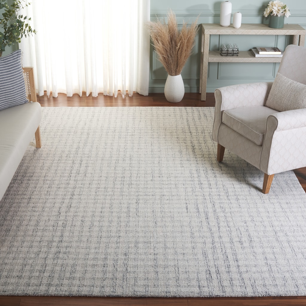 SAFAVIEH Handmade Ebony Katarin Gingham Wool Rug