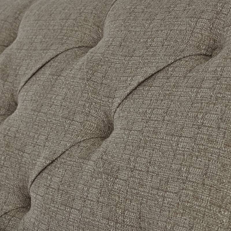 Abbey Park Weathered Brown Antique White Upholstered Sleigh Headboard King or Queen