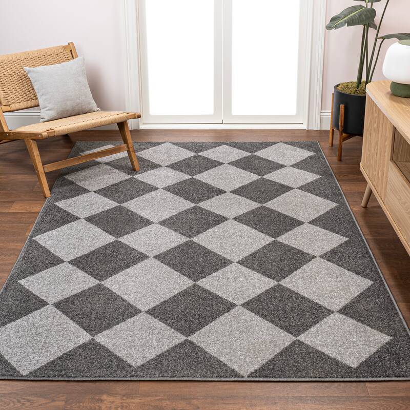 JONATHAN Y Porter Classic Geometric Diamond Pattern Rug