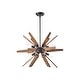 preview thumbnail 11 of 10, Bernice Antique Black Sputnik Natural Wood 6-light Chandelier
