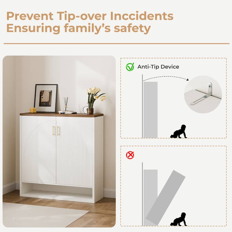 24 Pair Shoe Storage Cabinet with Adjustable Shelves, Hidden Shoe Organizer for Entryway, Foyer, Hallway