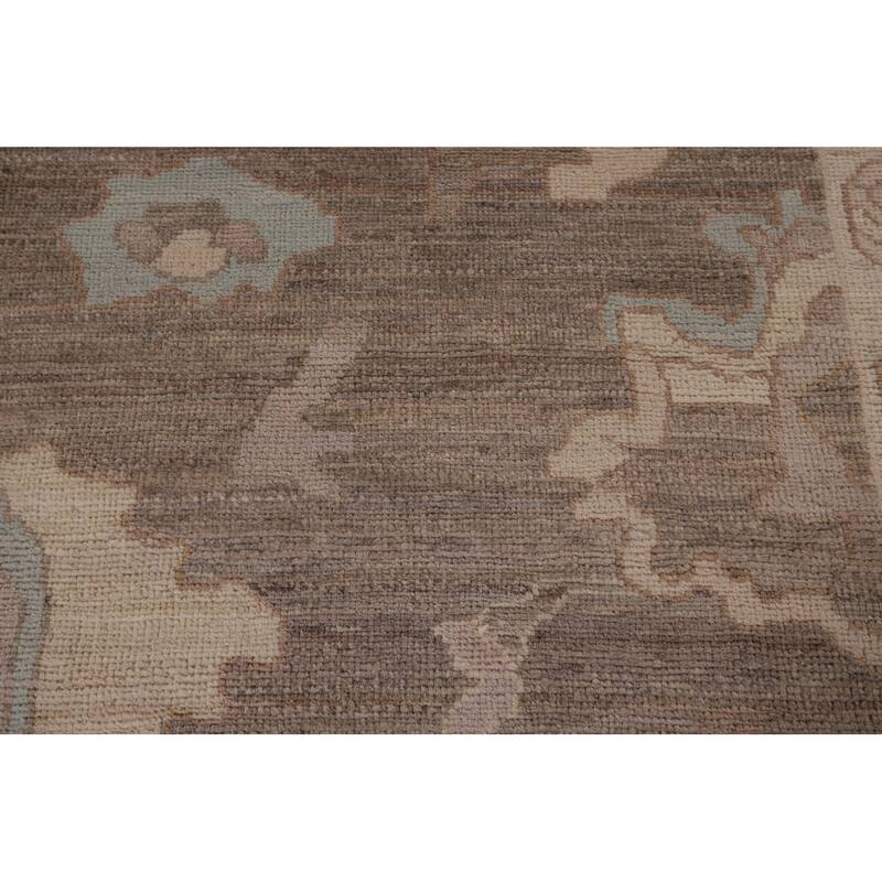 Brown Oushak Turkish Area Rug Handmade Wool Carpet - 8'5" x 9'10"