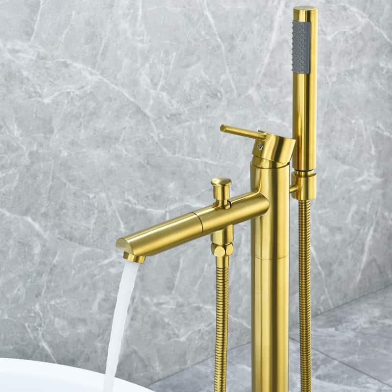 Altair Larod Single Lever Handle Freestanding Floor Mounted Tub Filler with Handshower