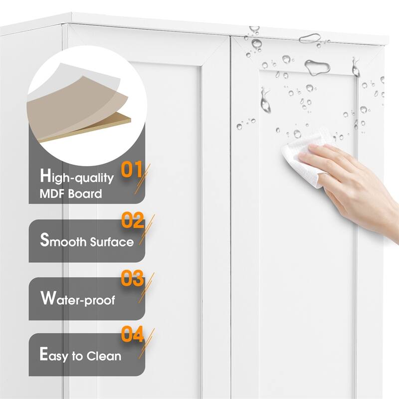 Storage Cabinet with Two Doors for Bathroom,Office,Adjustable Shelf