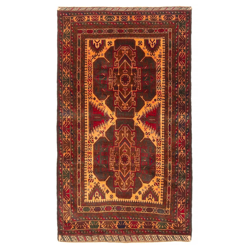 Teimani Burnt Orange Rug 2'11" x 5'2" - 2'11 x 5'2