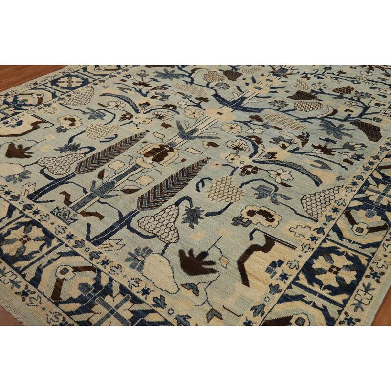 Oushak Turkish Area Rug Hand-Knotted Vegetable Dye Wool Carpet - 8'2"x 10'3"