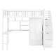 preview thumbnail 17 of 34, Full Size Solid Wood Frame Loft Bed with Bookshelf, Drawers, Desk and Wardrobe