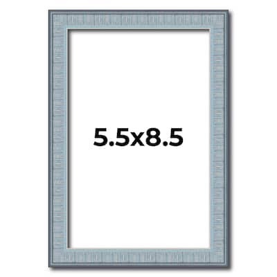 5.5x8.5 Frame Rustic Sky Blue Solid Wood Picture Frame | 0.75 Inch