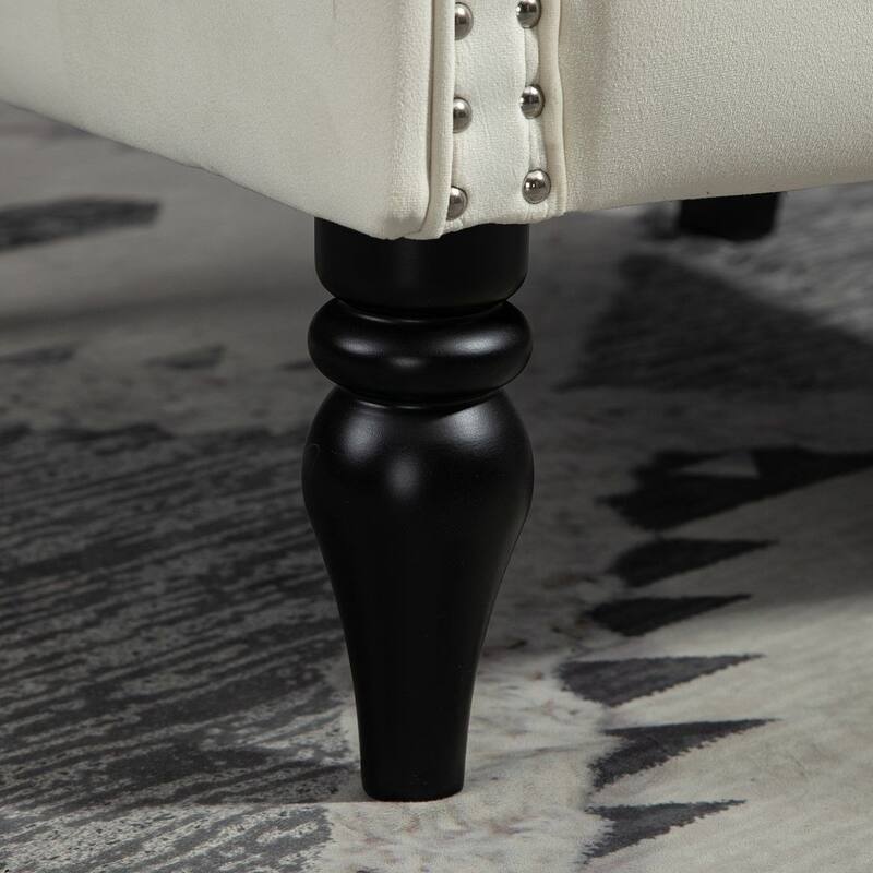Transitional Wingback Accent Chair Armchair with Sturdy Wood Legs