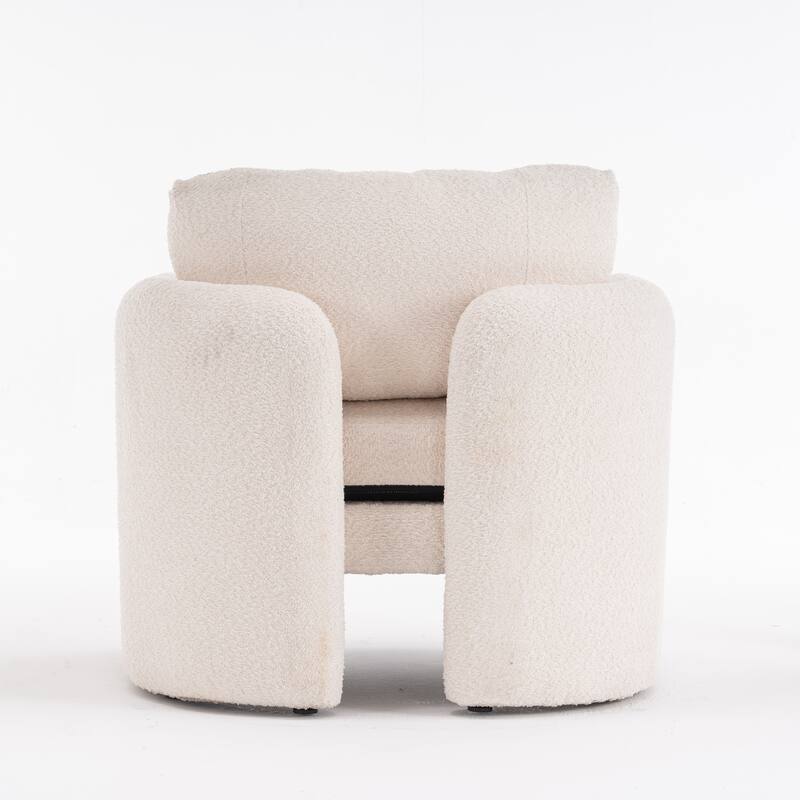 Chenille Round Corner Accent Chairs with Ergonomic Support and Tool-Free Assembly