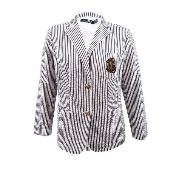 Shop Lauren By Ralph Lauren Women S Plus Size Monogram Blazer 14w