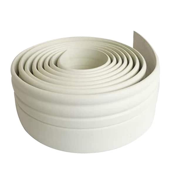 Under Yours Flexible Baseboard Molding Trim 4 Inch Self-Adhesive Vinyl Wall Base Peel and Stick Cove Base Rubber Wall Baseboard Moulding Trim (40Ft, White Under Yours Flexible Baseboard Molding Trim 4 Inch Self-Adhesive Vinyl Wall Base Peel and Stick Cove Base Rubber Wall Baseboard Moulding Trim (40Ft, White