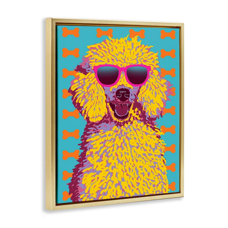 Stupell Retro Pop Poodle Framed Floater Canvas Wall Art Design By Marcus Prime