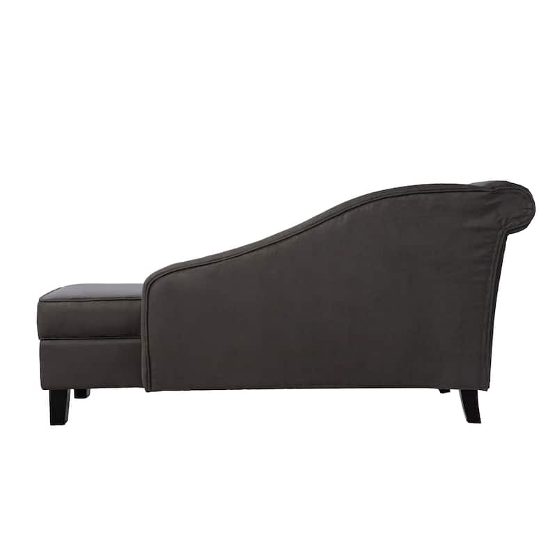 SEI Furniture Avery Transitional Beige Fabric Chaise Lounge w/ Storage