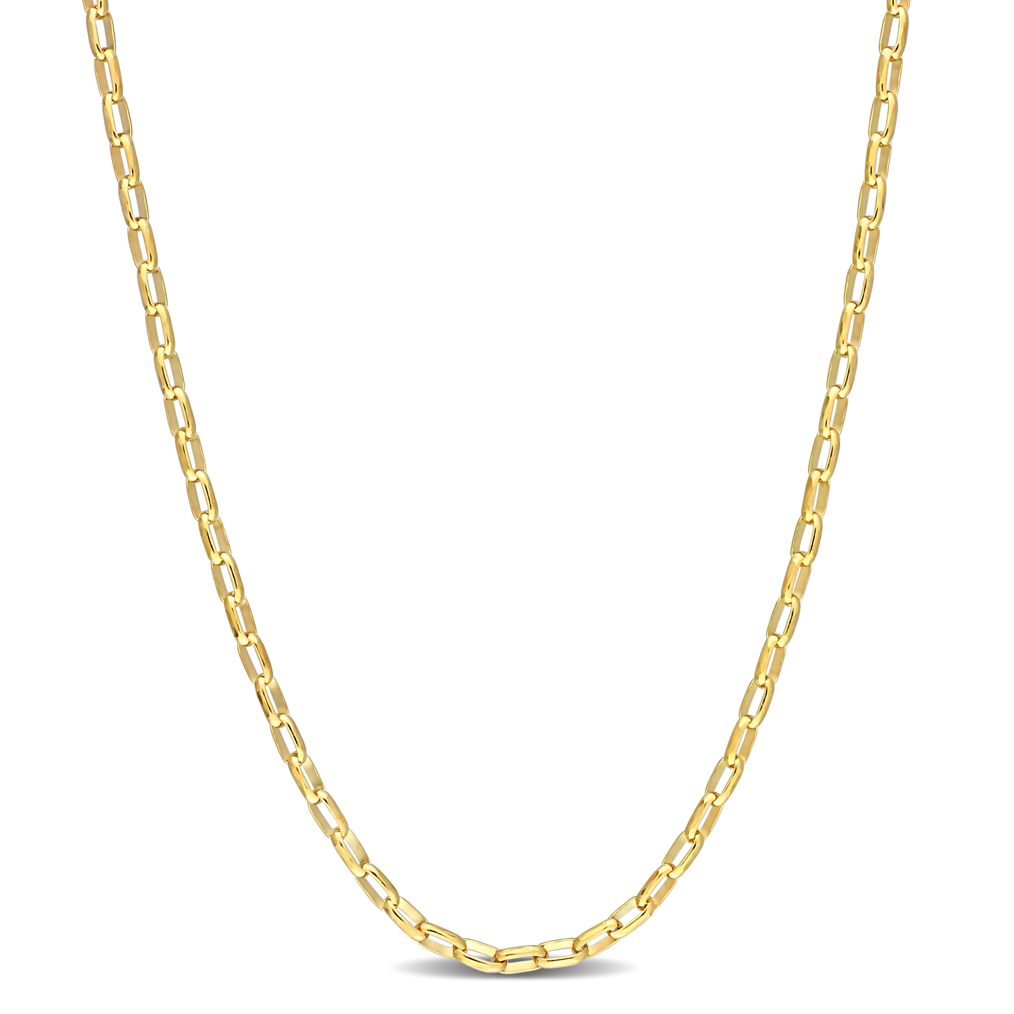 Miadora 18kt Yellow Gold Plated Sterling Silver Fancy Rectangular Rolo Chain Necklace