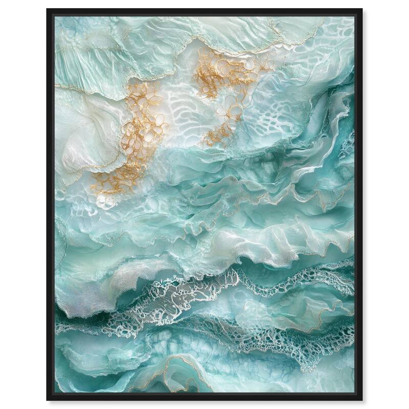 Teal Tiered Turbulence Canvas by Art Remedy - Black - 36" x 45"