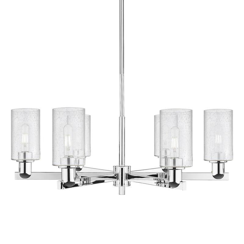 Innovations Lighting 716-6CR-11-34 Clymer Chandelier Clymer 6 Light - Polished Chrome / Seedy