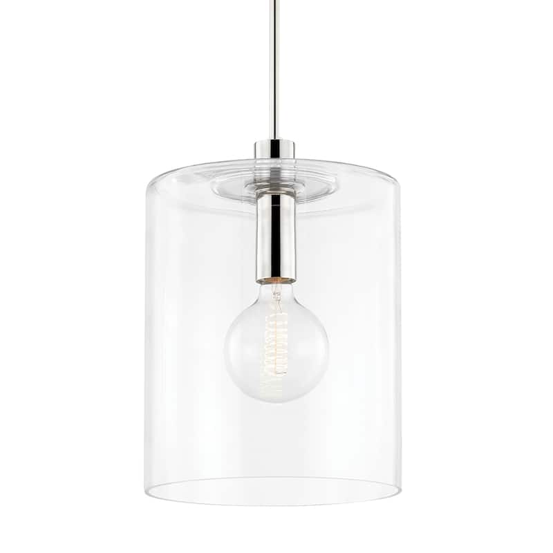 Mitzi by Hudson Valley Neko 1-light Pendant with Clear Glass - Polished Nickel