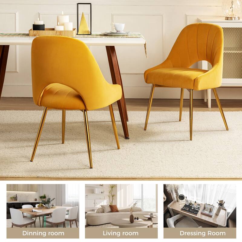 Ignaz Comfortable Modern Upholstered Dining Chair with Hollowed-out Back Set of 2 by HULALA HOME