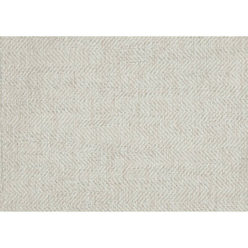 Bior Accent Ottoman, Ivory Fabric Upholstery, Solid Wood Legs, 41 Inch