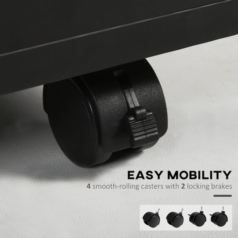 HOMCOM 24" Mobile Printer Cart with 2 Drawers, Black - 15.7*13.8*23.6