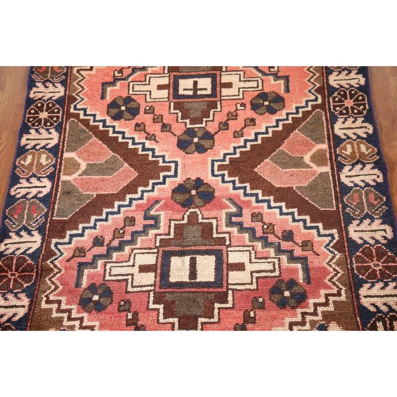 Tribal Bakhtiari Persian Vintage Area Rug Handmade Wool Carpet - 3'3"x 4'8"