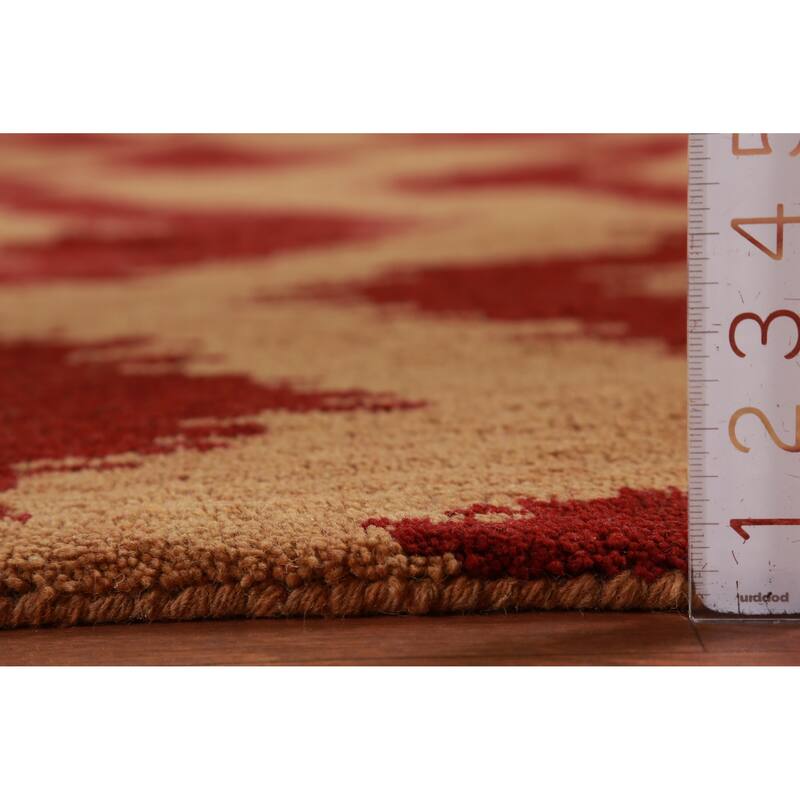 Hand Knotted Oriental 100% Wool Carpet Modern Geometric Oranges & Rust Moroccan Area Rug - 11' 8'' X 8' 10''