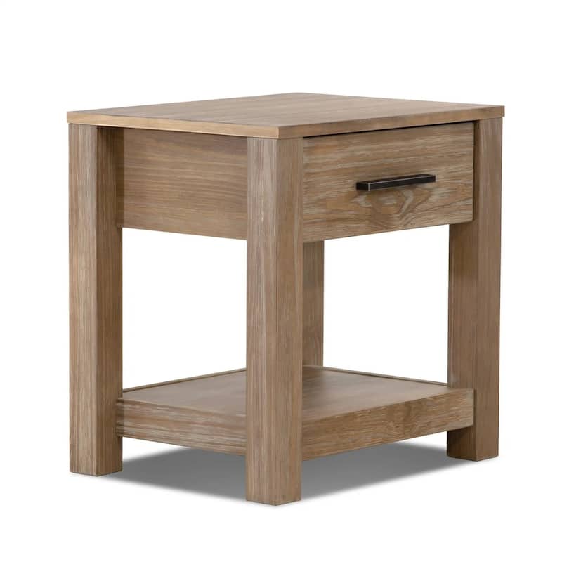 Grain Wood Furniture Loft Solid Wood 1-drawer Nightstand