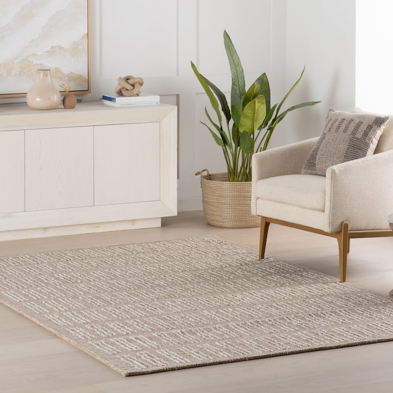 Nuloom Halbeth Hand Tuffted Wool Area Rug - 7'6" x 9'6" - Taupe