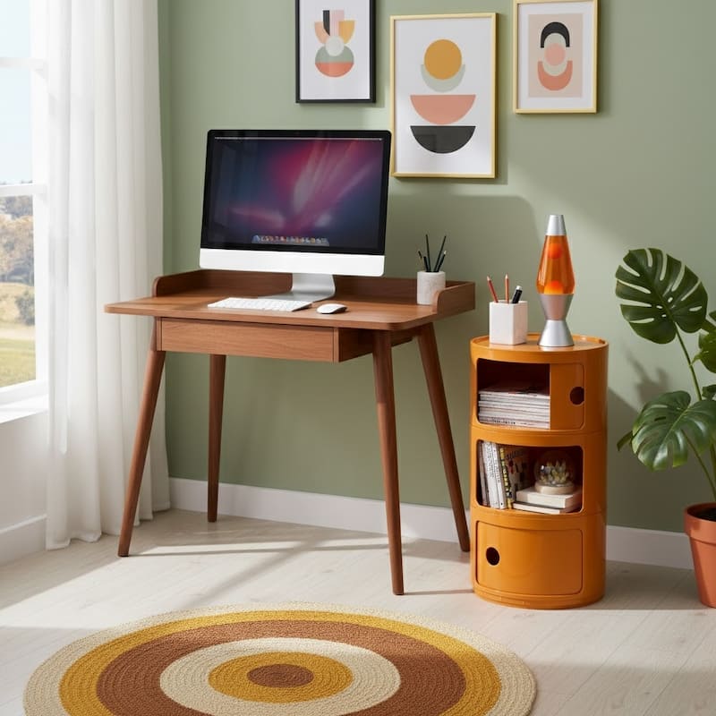 Modern 3 Tier Orange Side Table Nightstand