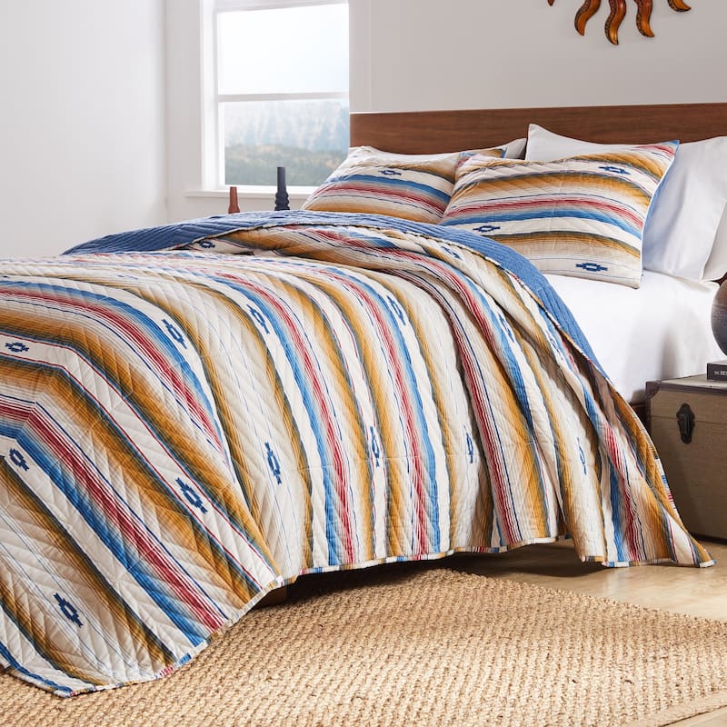Barefoot Bungalow Painted Desert Quilt and Pillow Sham Set