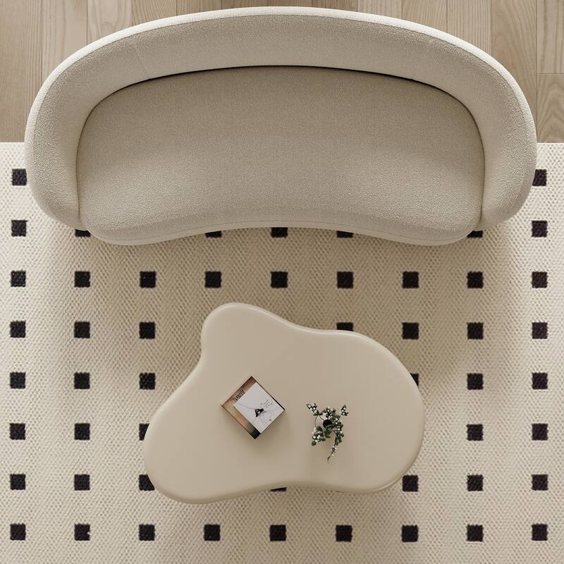 48.5 In Fiberglass Tabletop Modern Style Cloudy Shape End Table