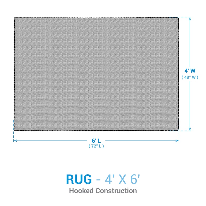 Park Designs Cozy Cottage Braided Blue Rectangle Indoor Rug 4' x 6' - 4'x6'