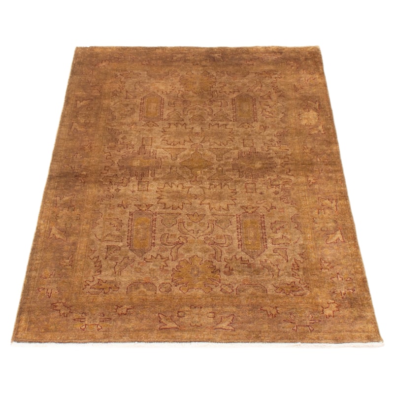 ECARPETGALLERY Hand-knotted Vibrance Brown Wool Rug - 4'0 x 6'0