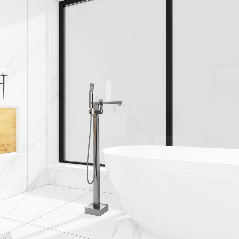 Freestanding Tub Shower Claw Foot Faucet with Handheld Spout - 10"37"