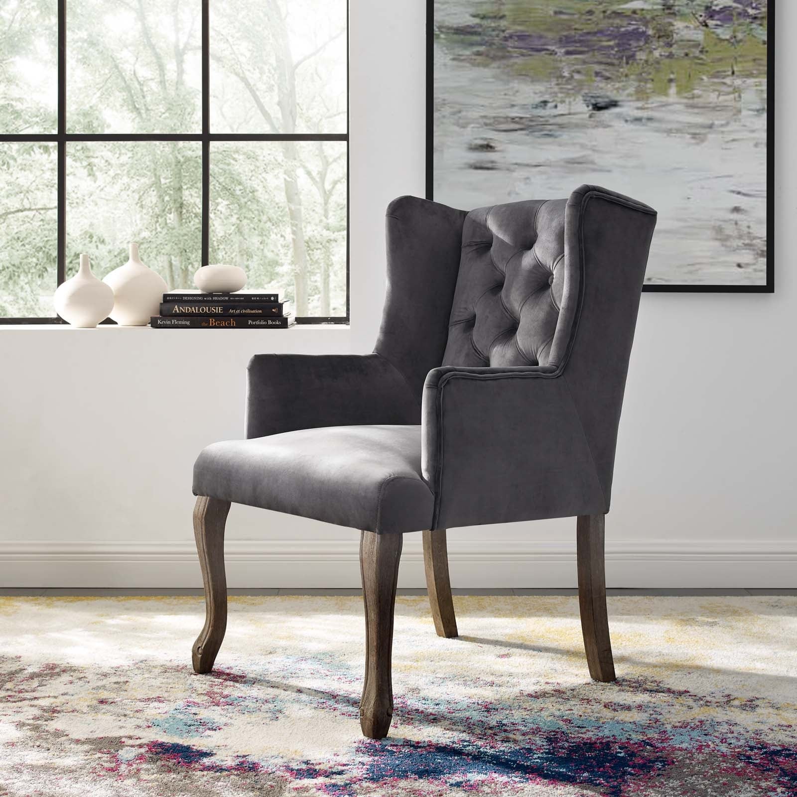 Retro velvet dining discount chairs