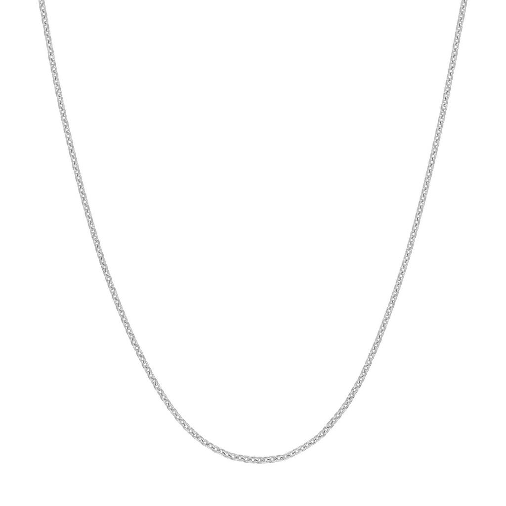 Curata 18k White Gold 0.7mm Cable Chain Necklace (Lobster)