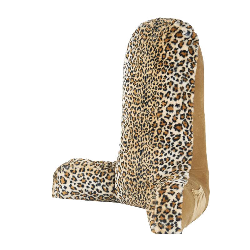 Home Soft Things Animal Pattern FauxFur Bedrest - 28" x 30" x17" - Leopard